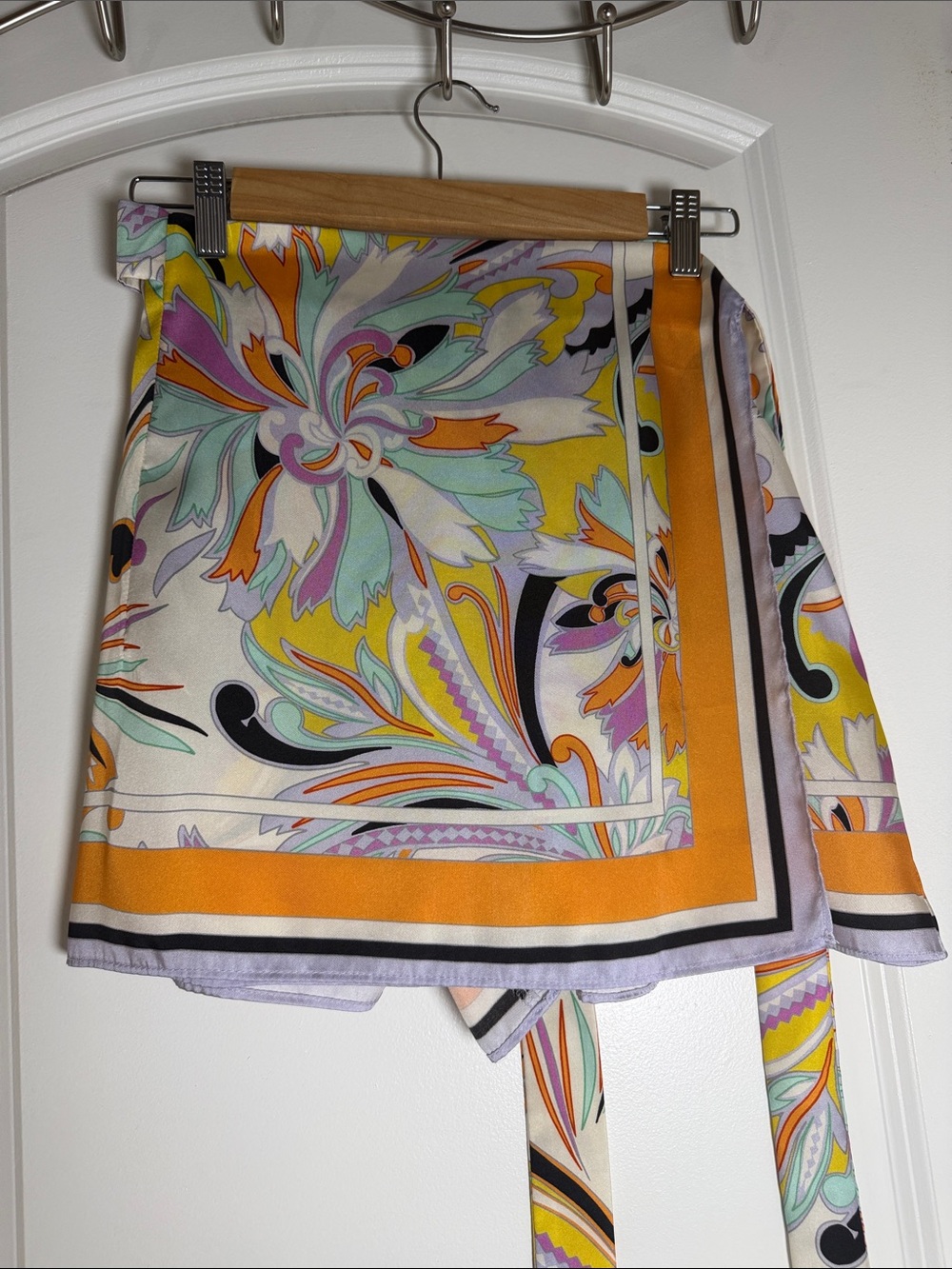 Zara Multicolor Floral Print Wrap Skort - Yellow, Lavender, Mint, Orange